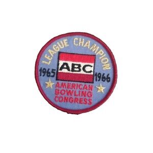 ABC American Bowling Congress 1965 1966 League Champion Patch 3 Inch Round